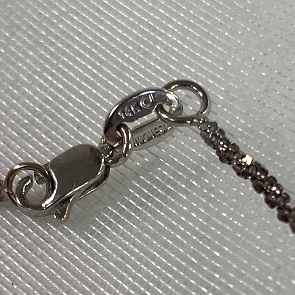 14K WHITE GOLD sparkle chain REAL GOLD 18” - Picture 14 of 15